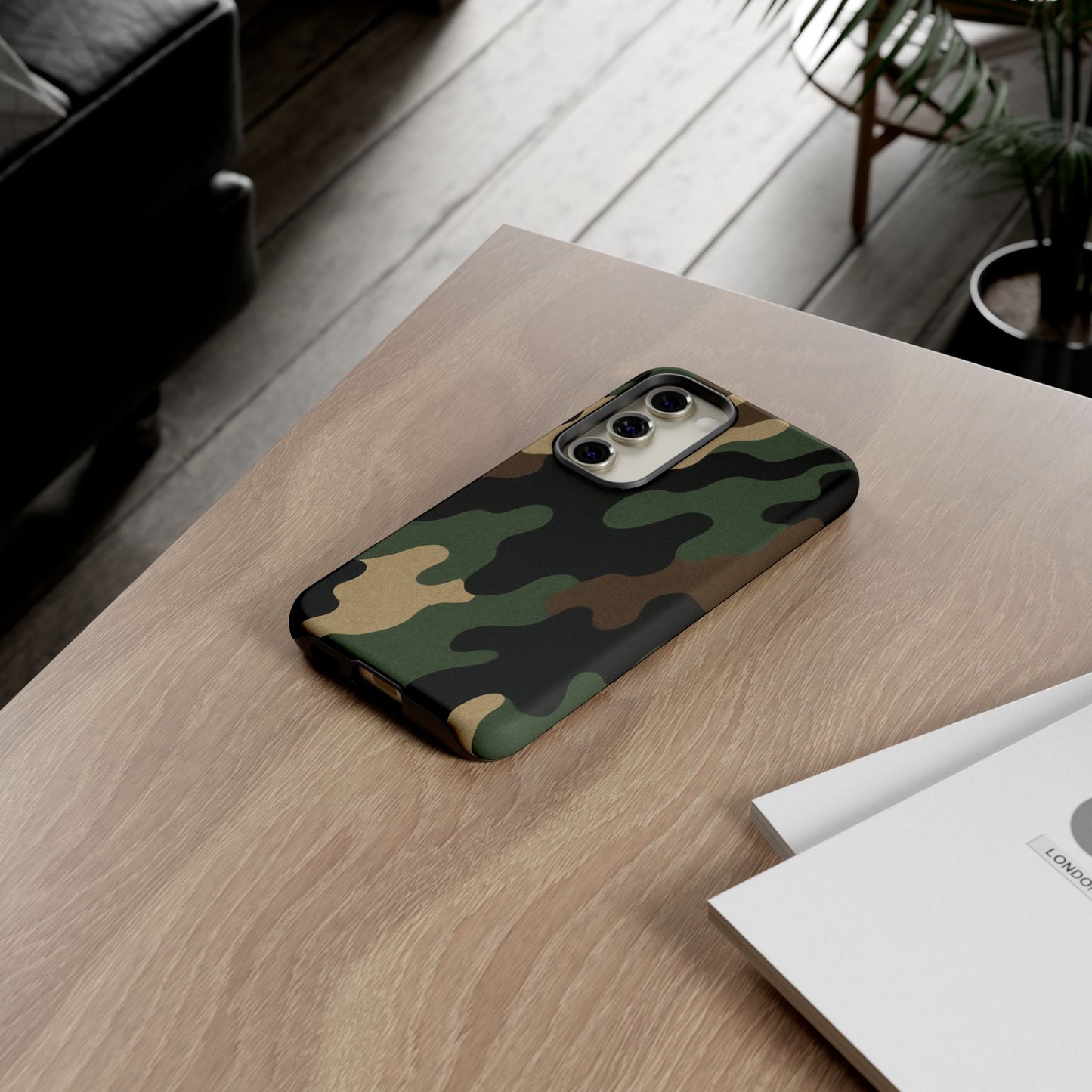Camouflage Phone Case, Tough Phone Cover, Military Style Accessory, Protective Case for Men, Gifts for Soldiers - TRV