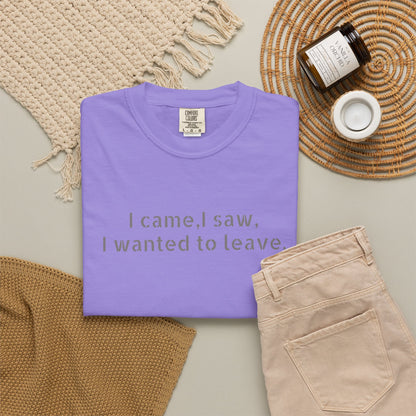 I came, I saw, I wanted to leave T-shirt | Minimal Text Tee