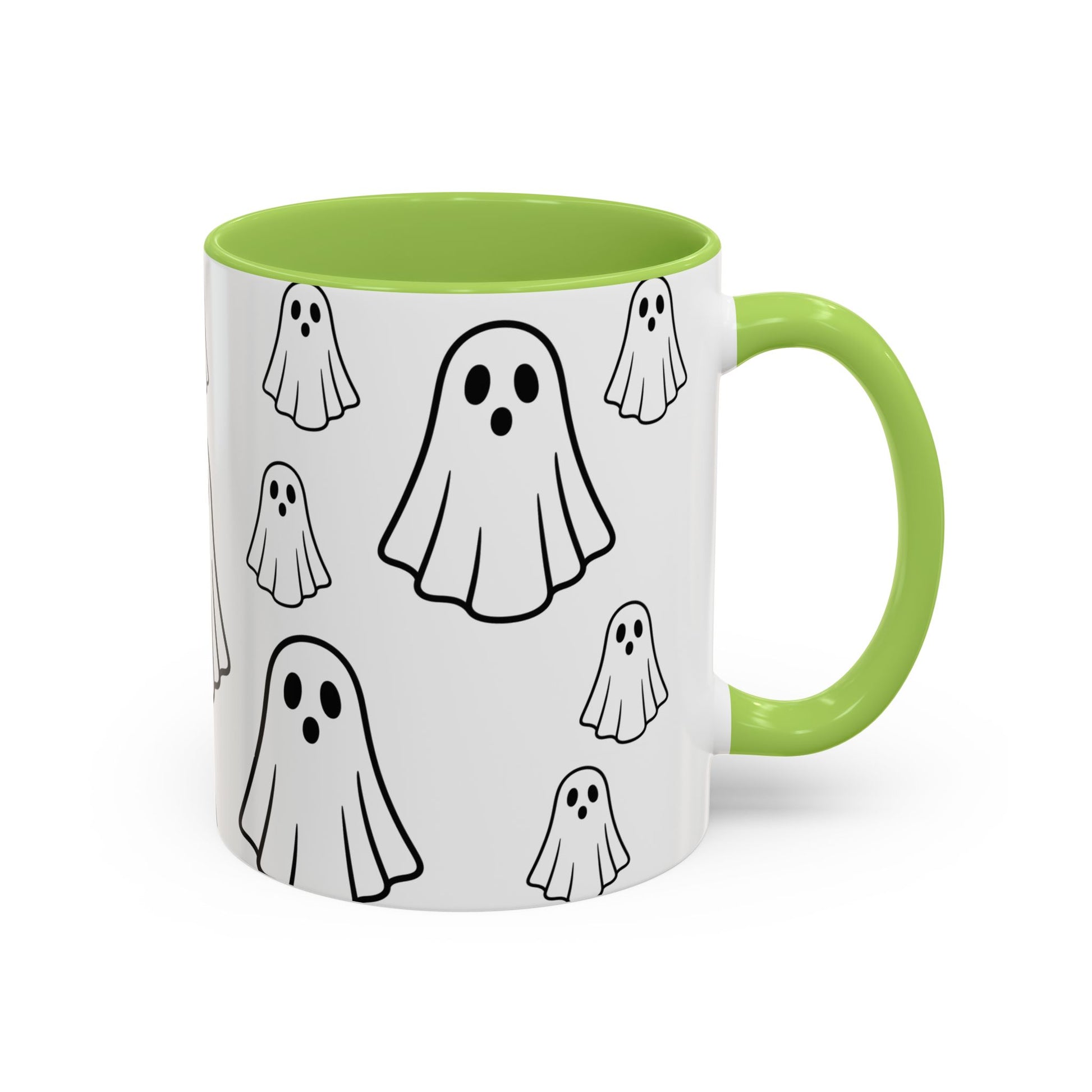 Cute Ghost Accent Coffee Mug, Halloween Mug, Spooky Drinkware, Gift for Ghost Lovers, Seasonal Decor, Unique Coffee Cup - TRV