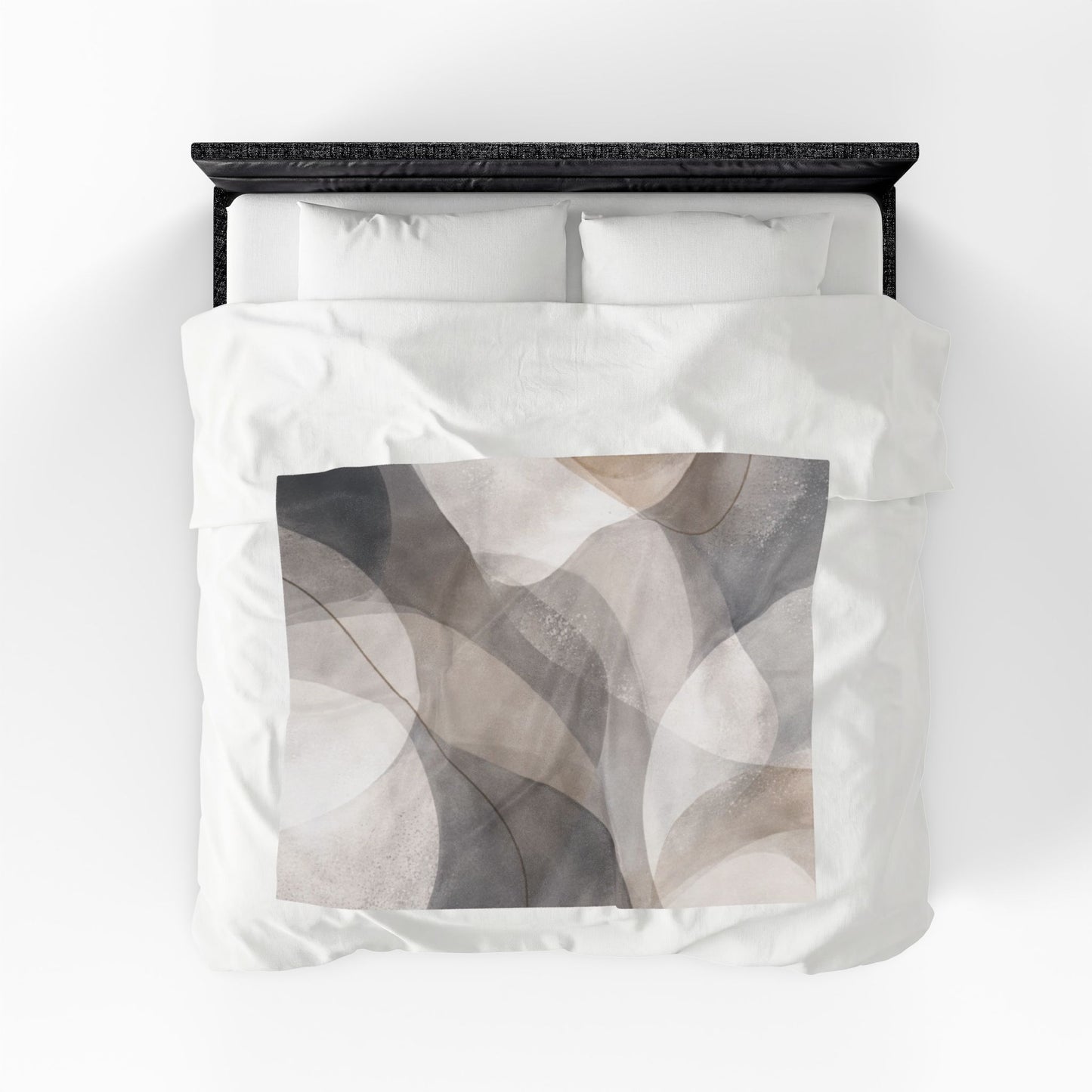 Neutral Abstract Watercolor Blanket | Modern Geometric Waves Throw