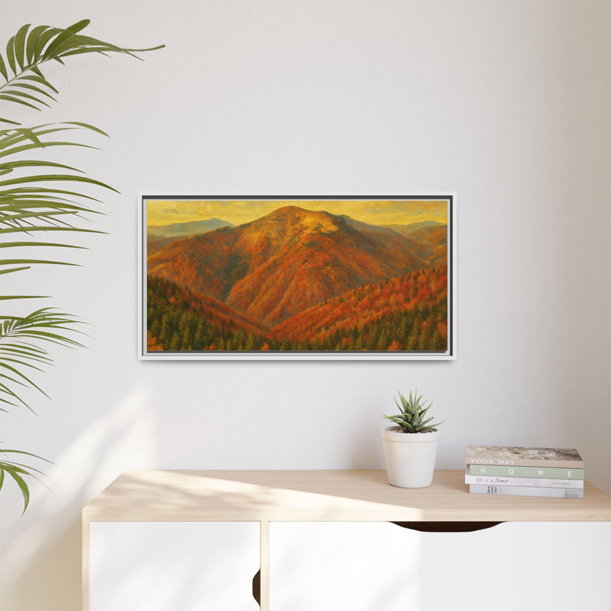 Autumn Landscape Wall Art, Cozy Home Decor, Nature Print, Framed Canvas, Fall Decorations, Gift Idea for Art Lovers - TRV