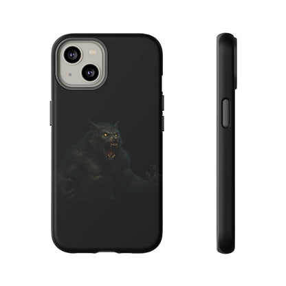 Werewolf Phone Case, Tough Cases, Black Panther Design, Gift for Animal Lovers, Phone Accessories, Fierce Phone Protection - TRV