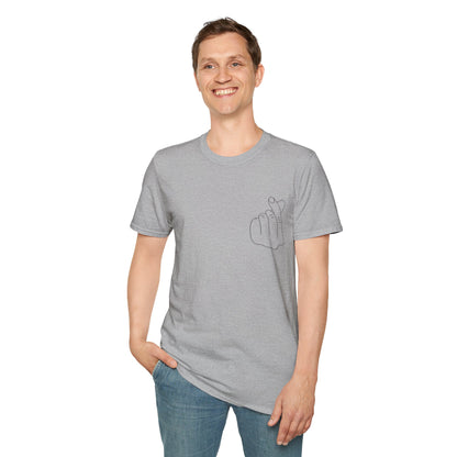 Trendy Unisex Softstyle T-Shirt with Love Hand Gesture Design