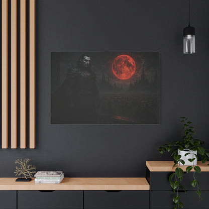 Dracula Canvas Art: Gothic Vampire with Blood Moon, Fantasy Wall Decor, Dark Aesthetic Print, Horror Art, Halloween, Gothic Home Decor - TRV