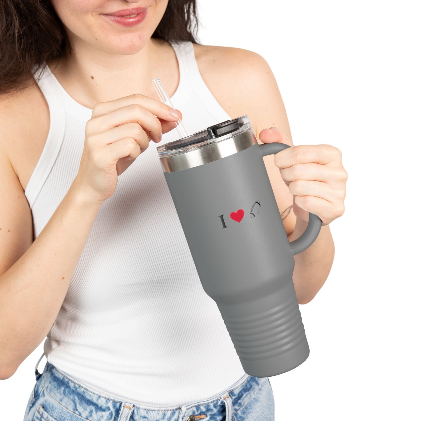 I Love Football Insulated Travel Mug, 40oz - Perfect For Writers, Students, Teachers | Funny Gift | Travel Coffee Mug | Stylish Tumbler | [...] - TRV