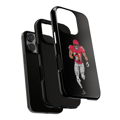 Football Player Tough Phone Case – Protective Black Sports iPhone Case