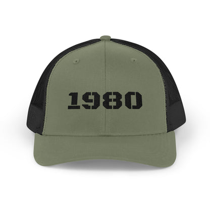 Vintage 1980 Snapback Trucker Cap | Retro Hat, Gift for 80s Kids, Fashionable Baseball Cap, Unisex Headwear, Summer Accessory - TRV