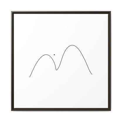 Minimal Line Mountains Matte Canvas Framed
