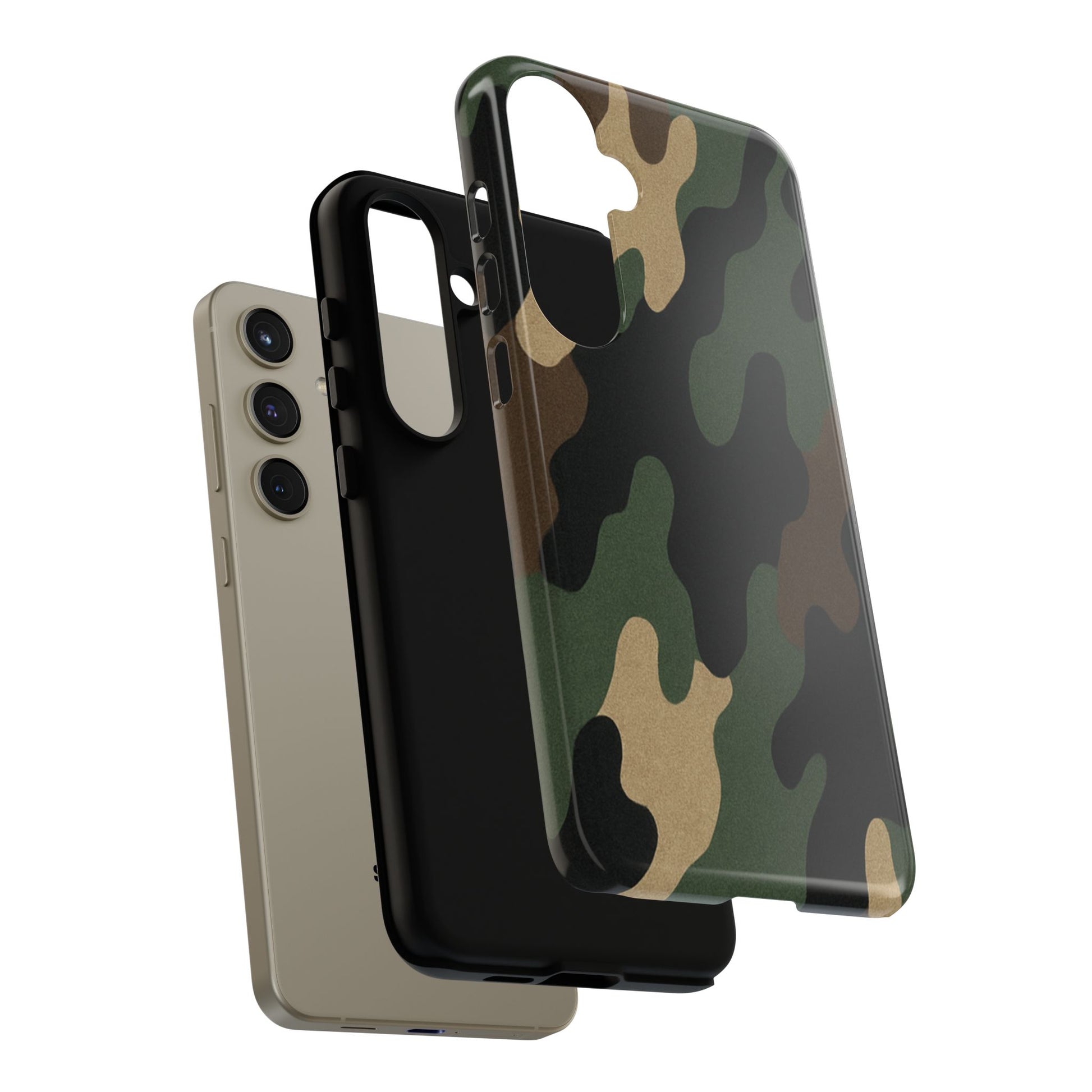 Camouflage Phone Case, Tough Phone Cover, Military Style Accessory, Protective Case for Men, Gifts for Soldiers - TRV