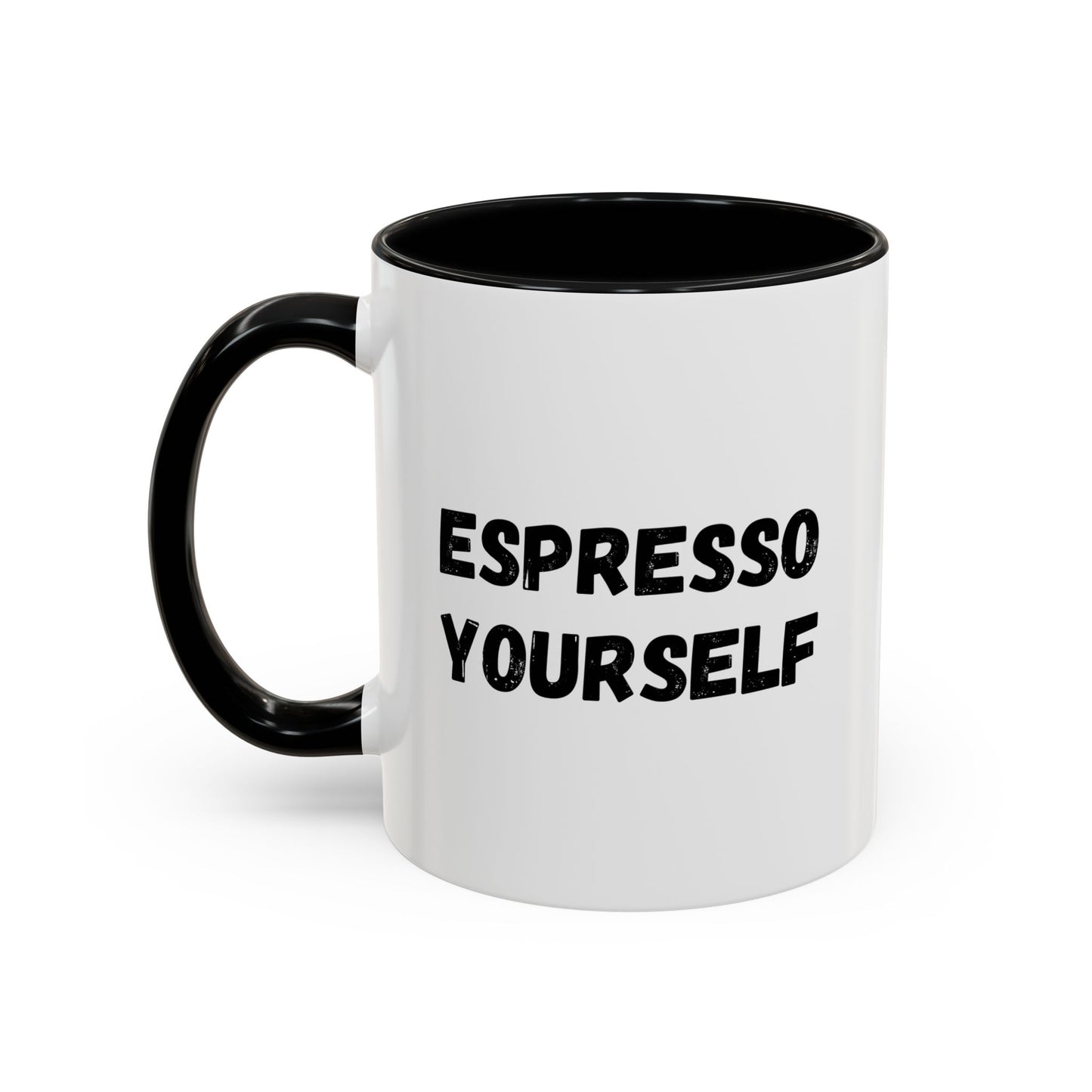 Espresso Yourself Coffee Mug - Fun Black Accented Mug for Coffee Lovers, Great Gift for Birthdays, Christmas, and Housewarming