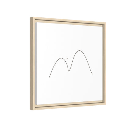 Minimal Line Mountains Matte Canvas Framed