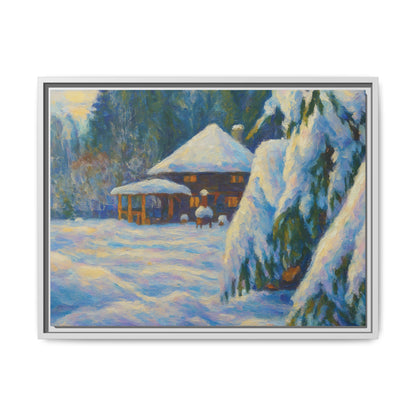 Canvas Art, Winter Scene Home Decor, Seasonal Gift for Art Lovers, Holidays Wall Art, Framed Painting, Matte Print - TRV