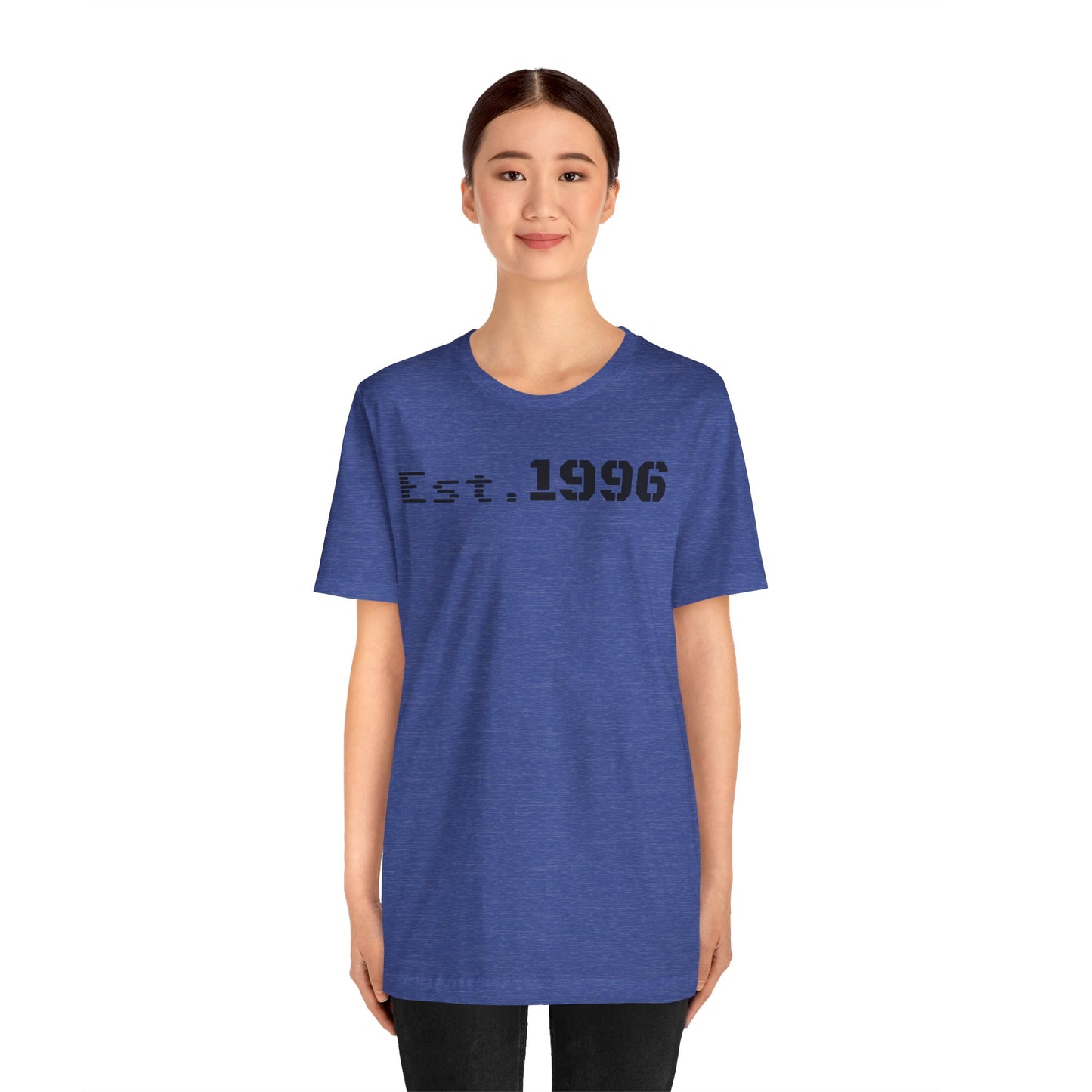 Unisex Jersey Tee - 'Est. 1996' Graphic Shirt, Birthday Gift, Casual Wear, Vintage Style, Retro Fashion, Gift for Him/Her - TRV