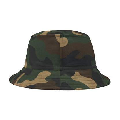 Camouflage Bucket Hat - Trendy AOP Headwear, Summer Fashion Accessory, Outdoor Adventure Cap, Unique Gift for Him/Her, Stylish Festival Hat - TRV