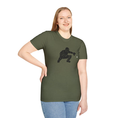 Baseball Catcher Unisex Softstyle T-Shirt, Sports Apparel, Gift for Athletes, Workout Gear, Casual Wear, Special Occasions