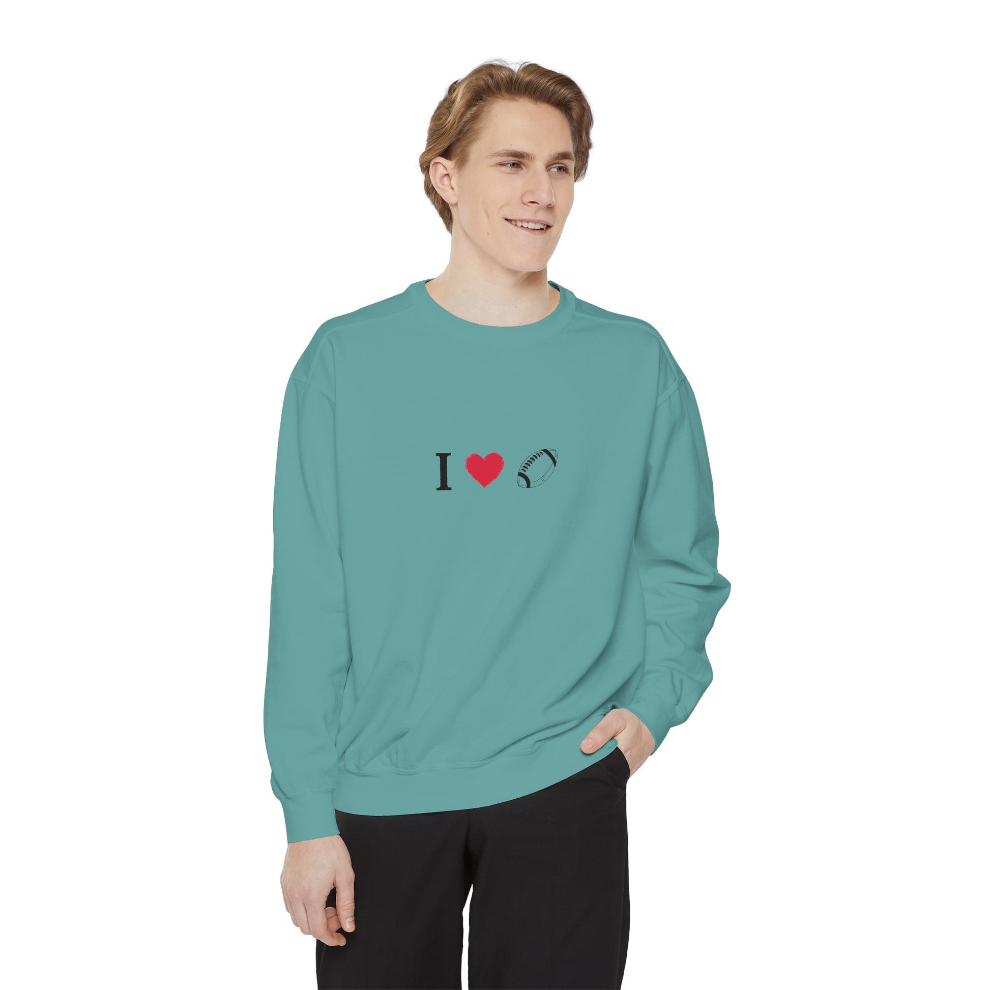 Unisex Sweatshirt, I love Football, Cozy, Perfect for Everyday Wear, Gift Idea for Friends, Couples, and Special Occasions - TRV