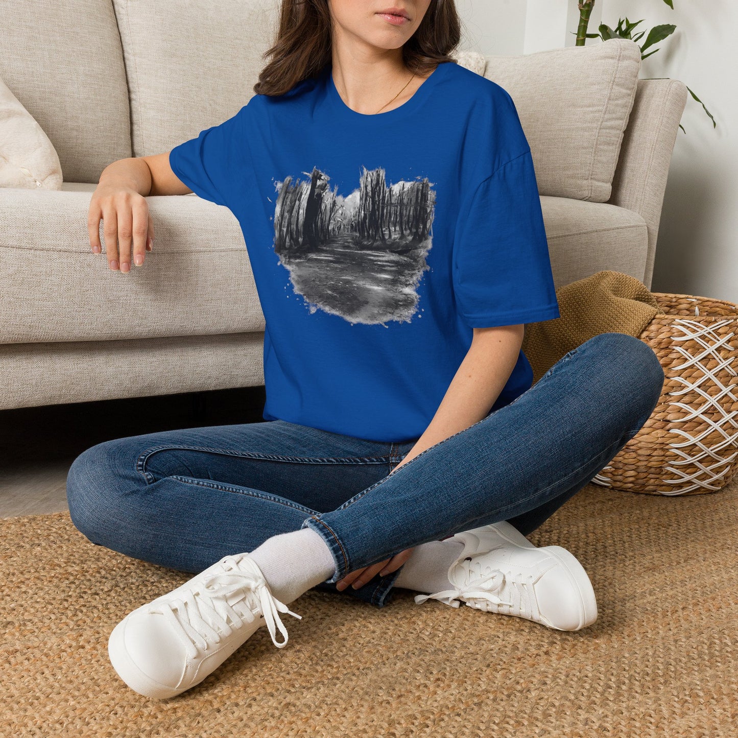 Minimalist Nature-Inspired Unisex Softstyle T-Shirt, Casual Wear, Everyday Style, Gift for Nature Lovers, Eco-Friendly Fashion