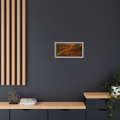 Autumn Landscape Framed Canvas Art, Cozy Home Decor, Warm Fall Vibes, Gift for Nature Lovers, Perfect for Thanksgiving - TRV
