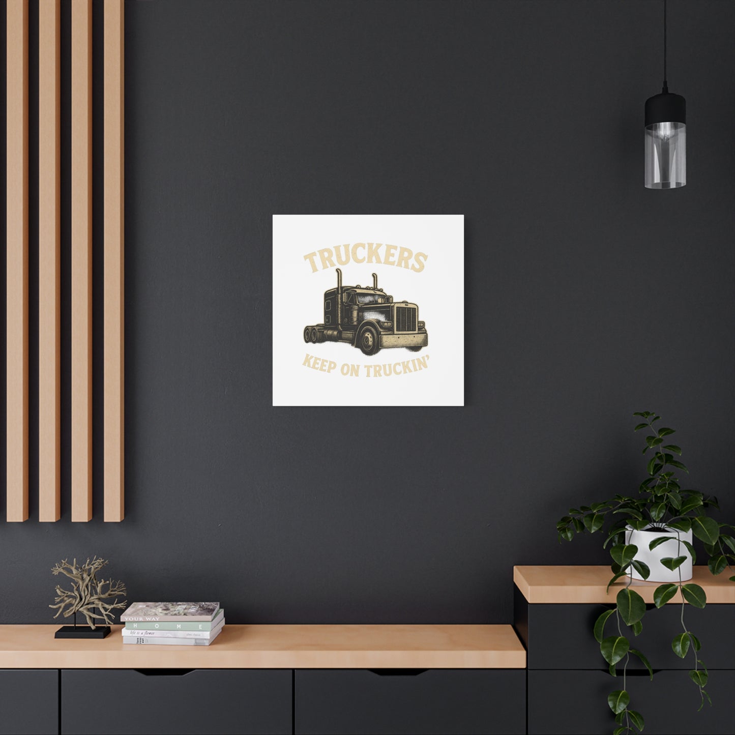 Truckers Canvas Wall Art, Keep on Truckin' Decor, Gift for Drivers, Trucking Artwork, Transportation Gift - TRV