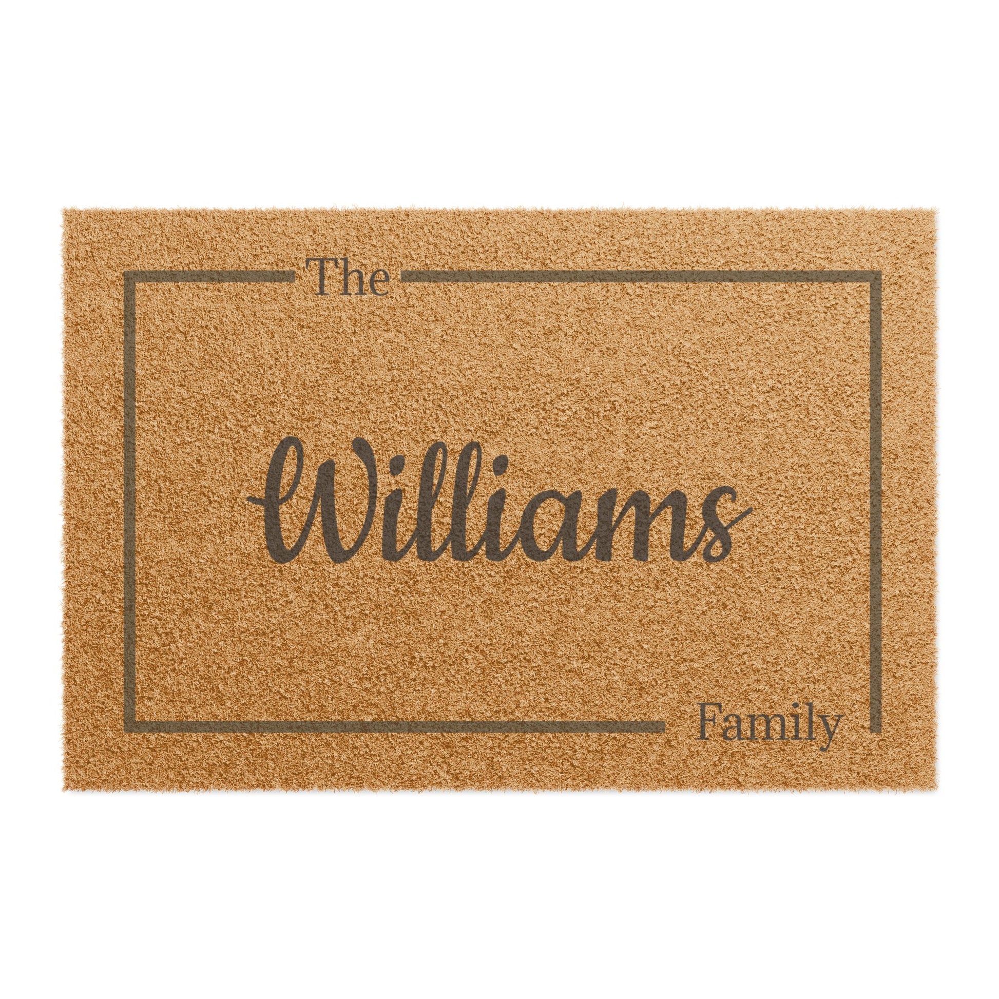 Script Monogram Welcome Doormat | Personalized Last Name Doormat - TRV