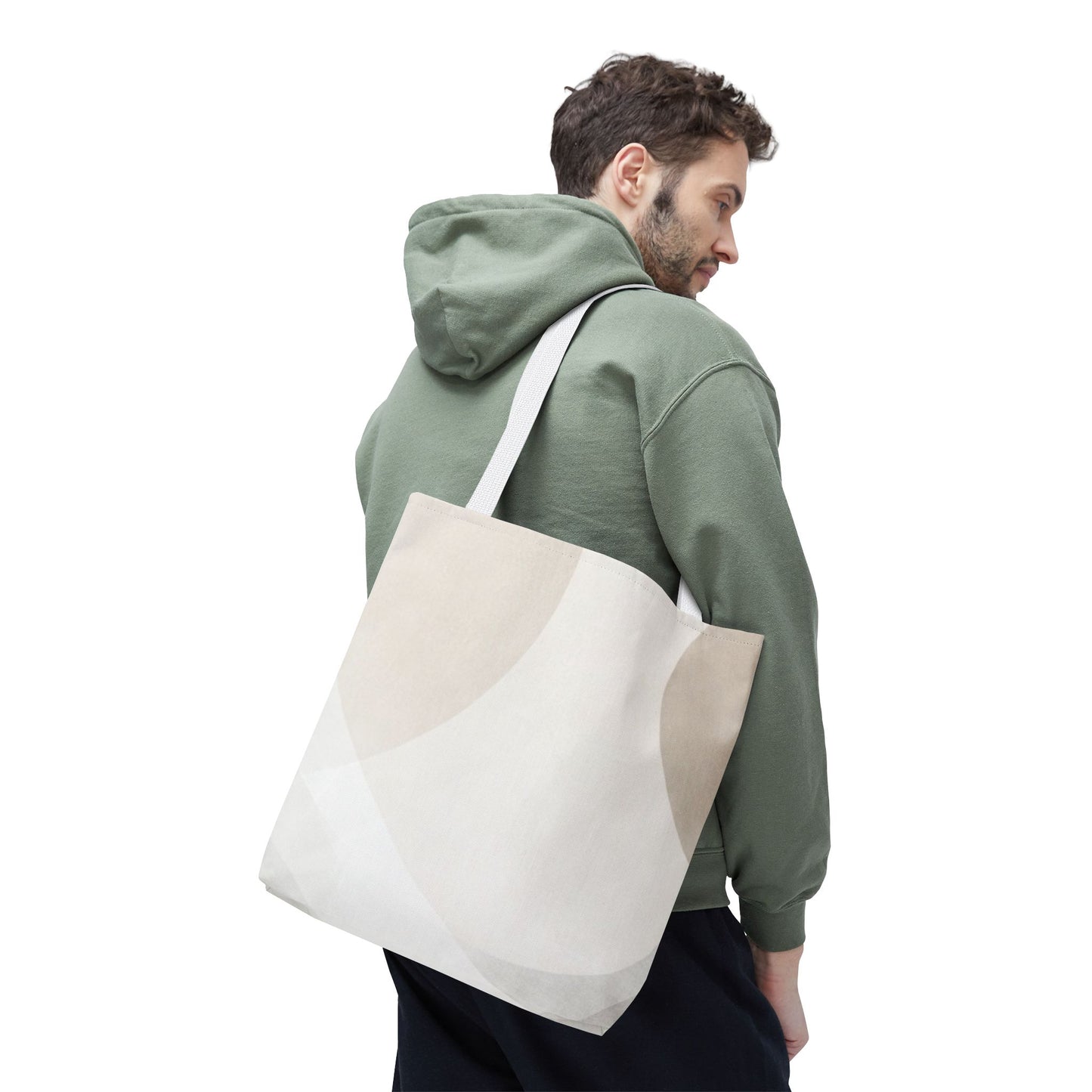 Neutral Abstract Geometric Tote Bag | Minimal Beige Shapes