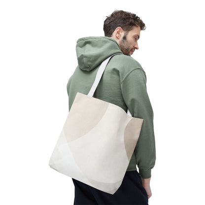 Neutral Abstract Geometric Tote Bag | Minimal Beige Shapes