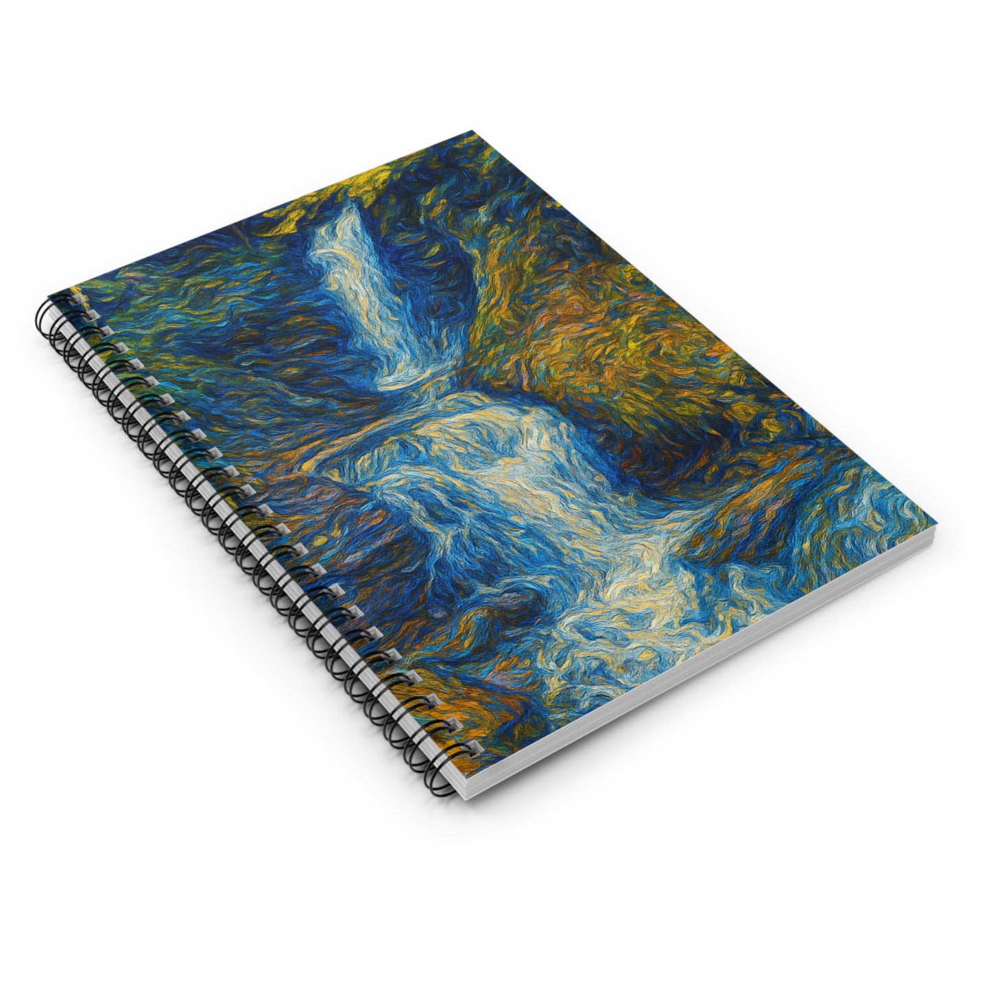 Artistic Spiral Notebook - Waterfall Design, Nature Lover's Journal, Gift for Artists, Study Notebook, Eco-Friendly Stationery - TRV