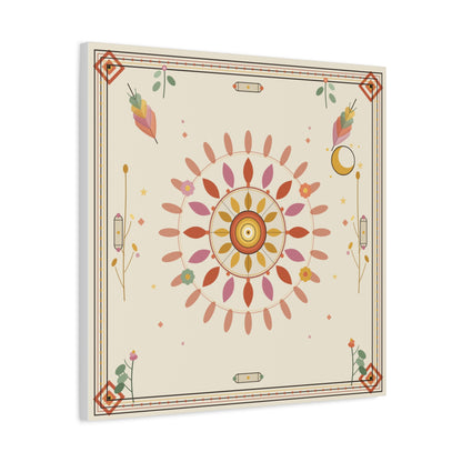 Boho Sun Mandala Matte Canvas