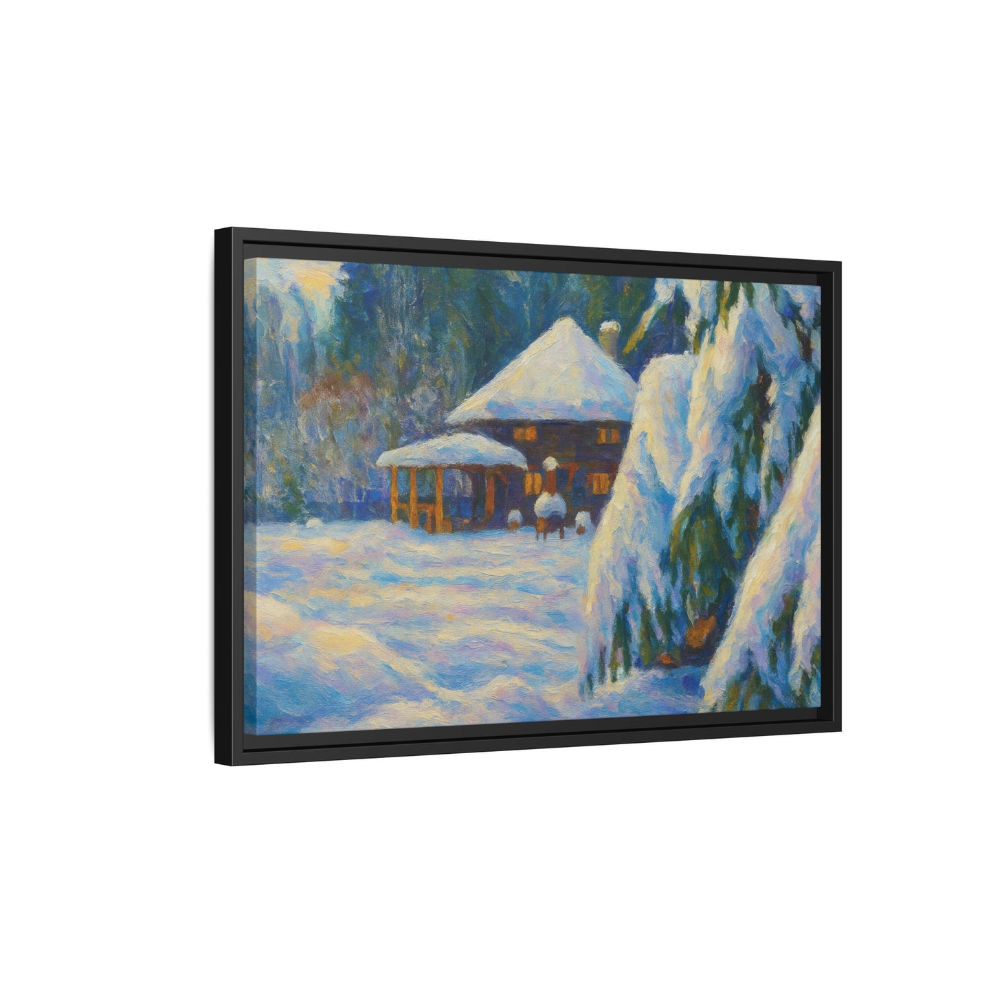 Canvas Art, Winter Scene Home Decor, Seasonal Gift for Art Lovers, Holidays Wall Art, Framed Painting, Matte Print - TRV