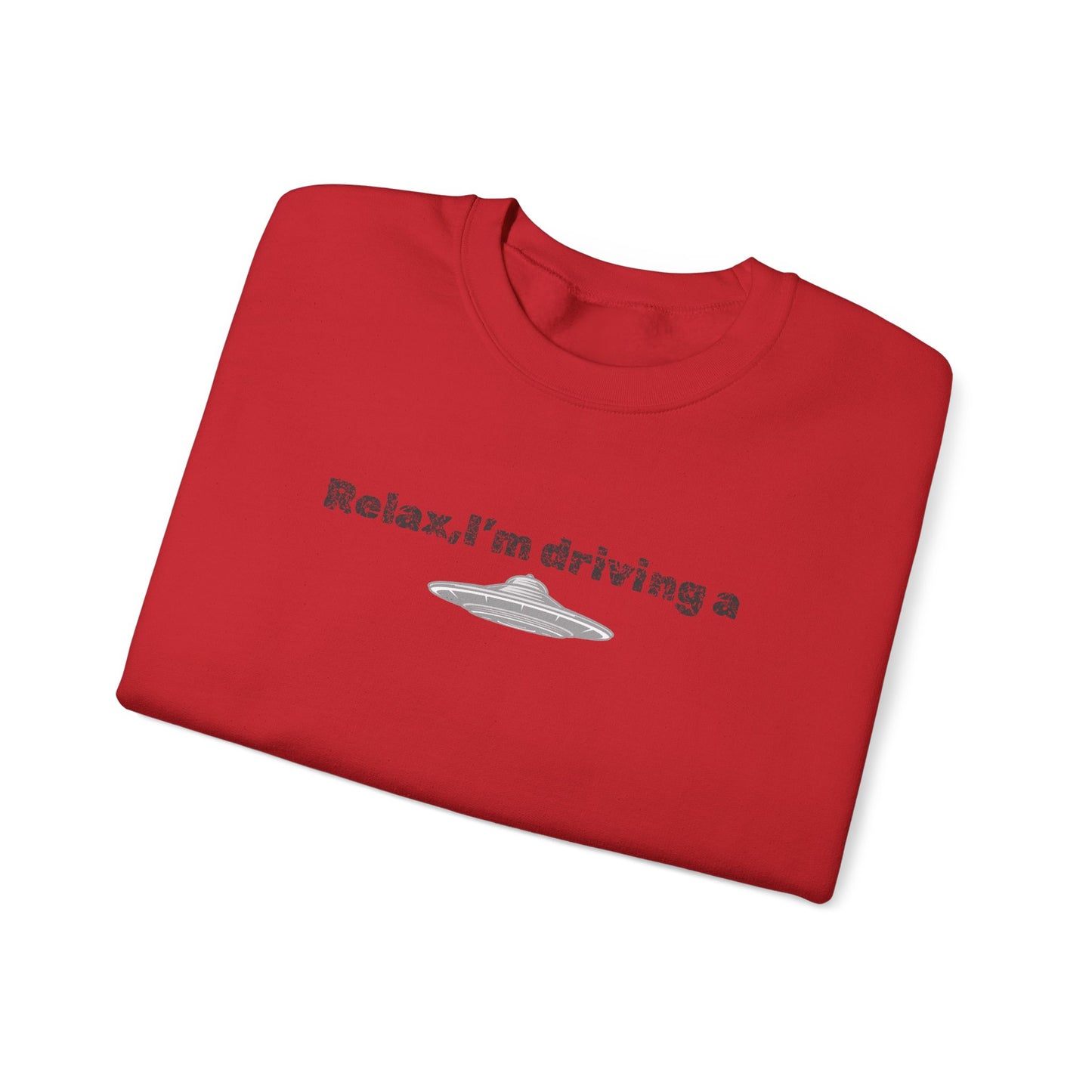 Relaxing UFO Driving Sweatshirt, Funny Gift for UFO Lovers, Unisex Crewneck Pullover, Casual Wear, Space Enthusiast Apparel