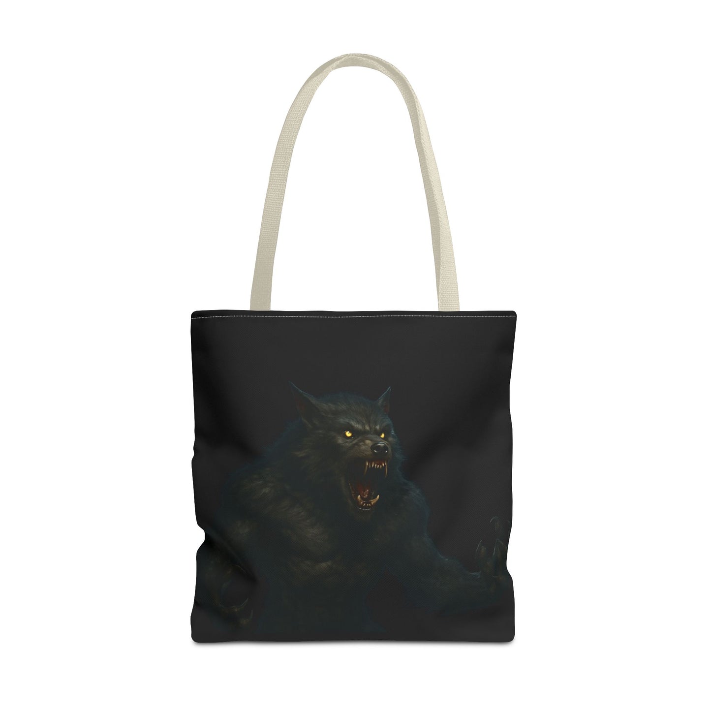 Fierce Werewolf Tote Bag, Halloween Accessories, Dark Art Tote, Animal Lover Gift, Geeky Shopping Bag - TRV