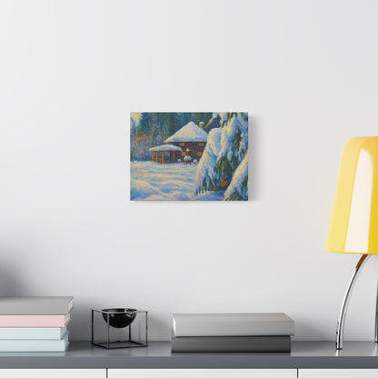 Winter Landscape Canvas Wall Art, Cozy Home Decor, Christmas Gift, Seasonal Artwork, Impressionist Style - TRV