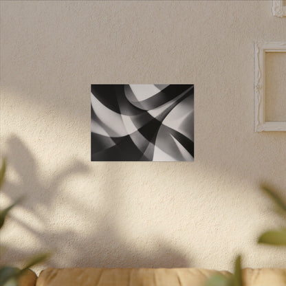 Abstract Black and White Swirl Matte Canvas
