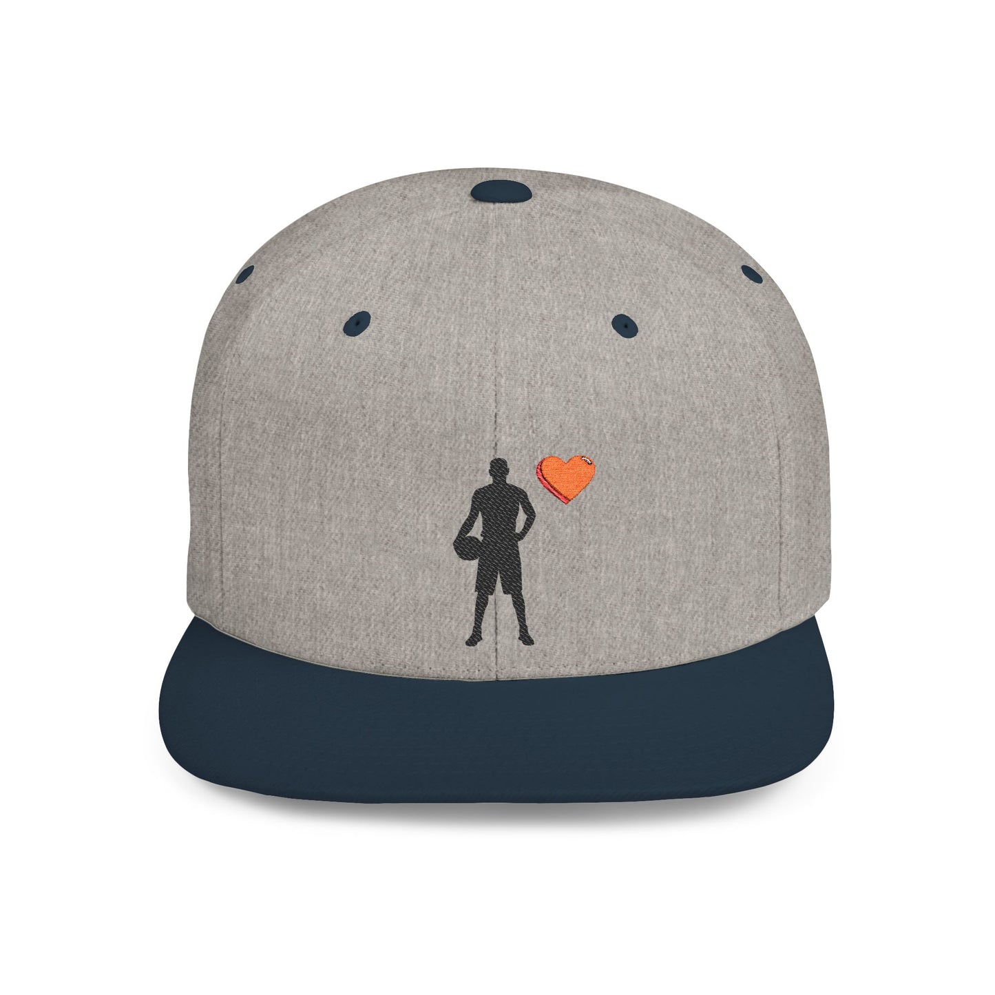 Sporty Love Flat Bill Snapback Hat – Adjustable Cap for Athletes, Casual Wear, Gifts for Sports Fans, Basketball Enthusiasts, Unique - TRV