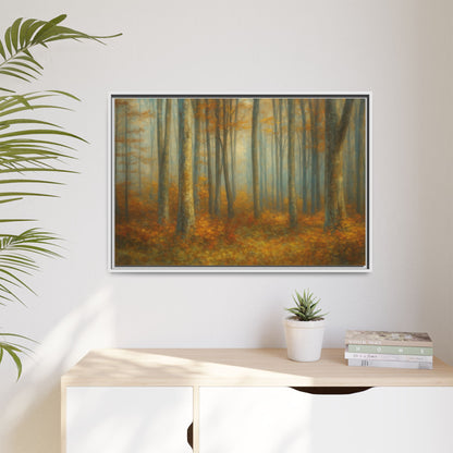 Autumn Forest Canvas Art, Framed Wall Decor, Rustic Home Decor, Nature Artwork, Gift for Nature Lovers - TRV