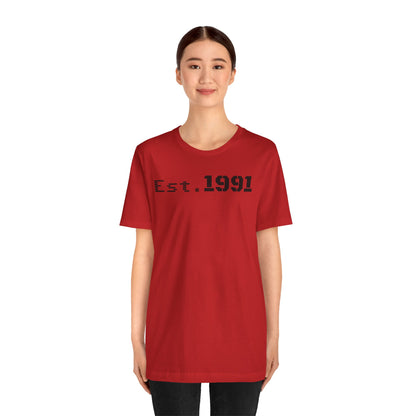 Established 1991 Unisex Jersey Tee | Vintage Anniversary Gift | Casual Wear, Birthday Shirt, Retro Style, Statement Tee, Gift for Him/Her - TRV