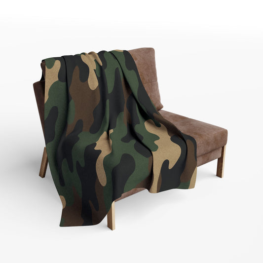 Camouflage Arctic Fleece Blanket for Cozy Comfort, Tactical Gift, Camping Blanket, Home Decor, Outdoor Adventures