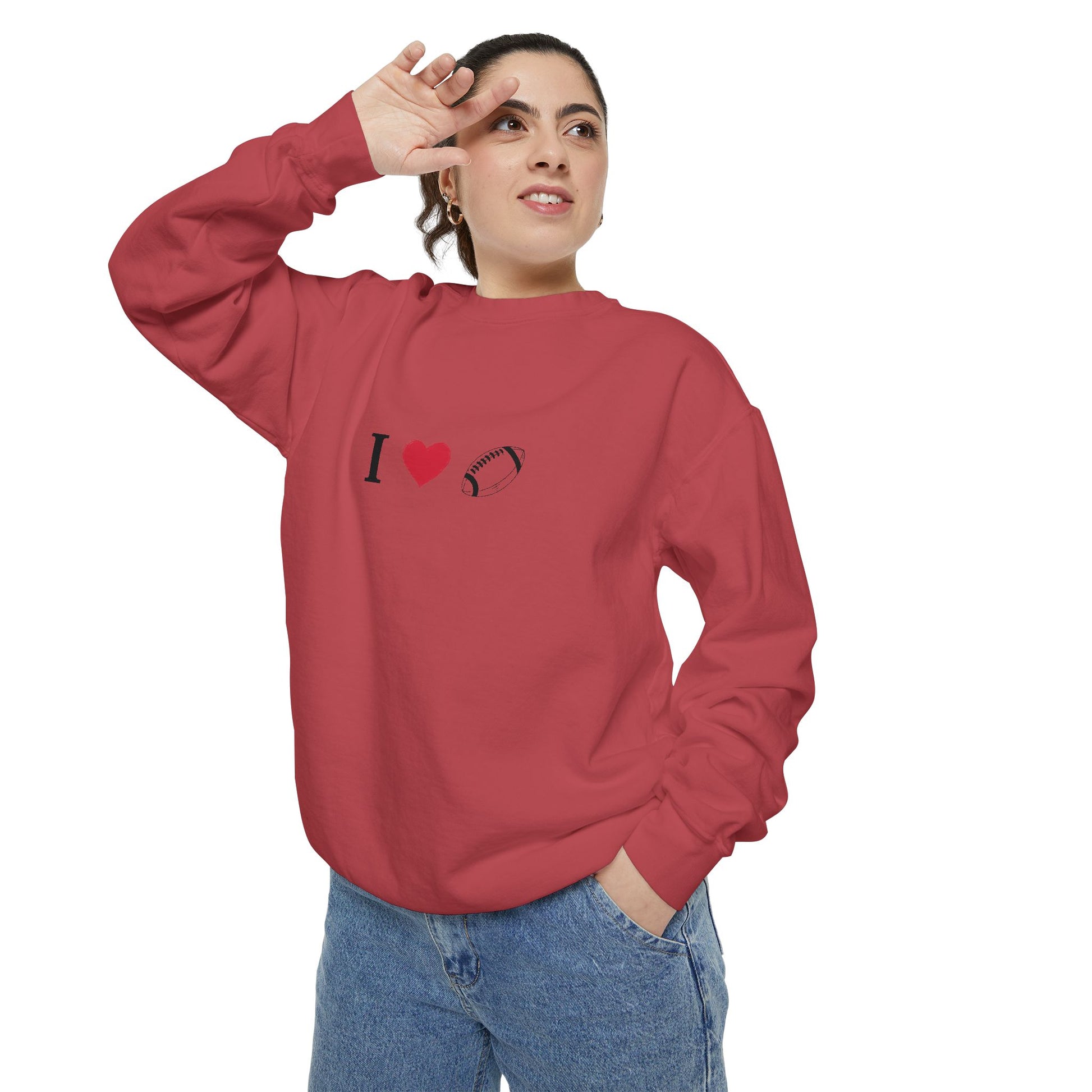 Unisex Sweatshirt, I love Football, Cozy, Perfect for Everyday Wear, Gift Idea for Friends, Couples, and Special Occasions - TRV