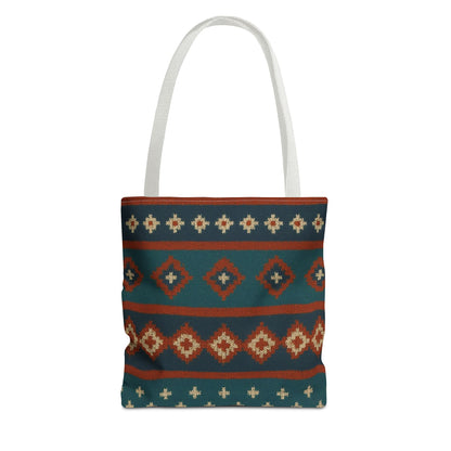 Southwestern Diamond Pattern Tote Bag | Aztec Tribal Geometric Print - TRV