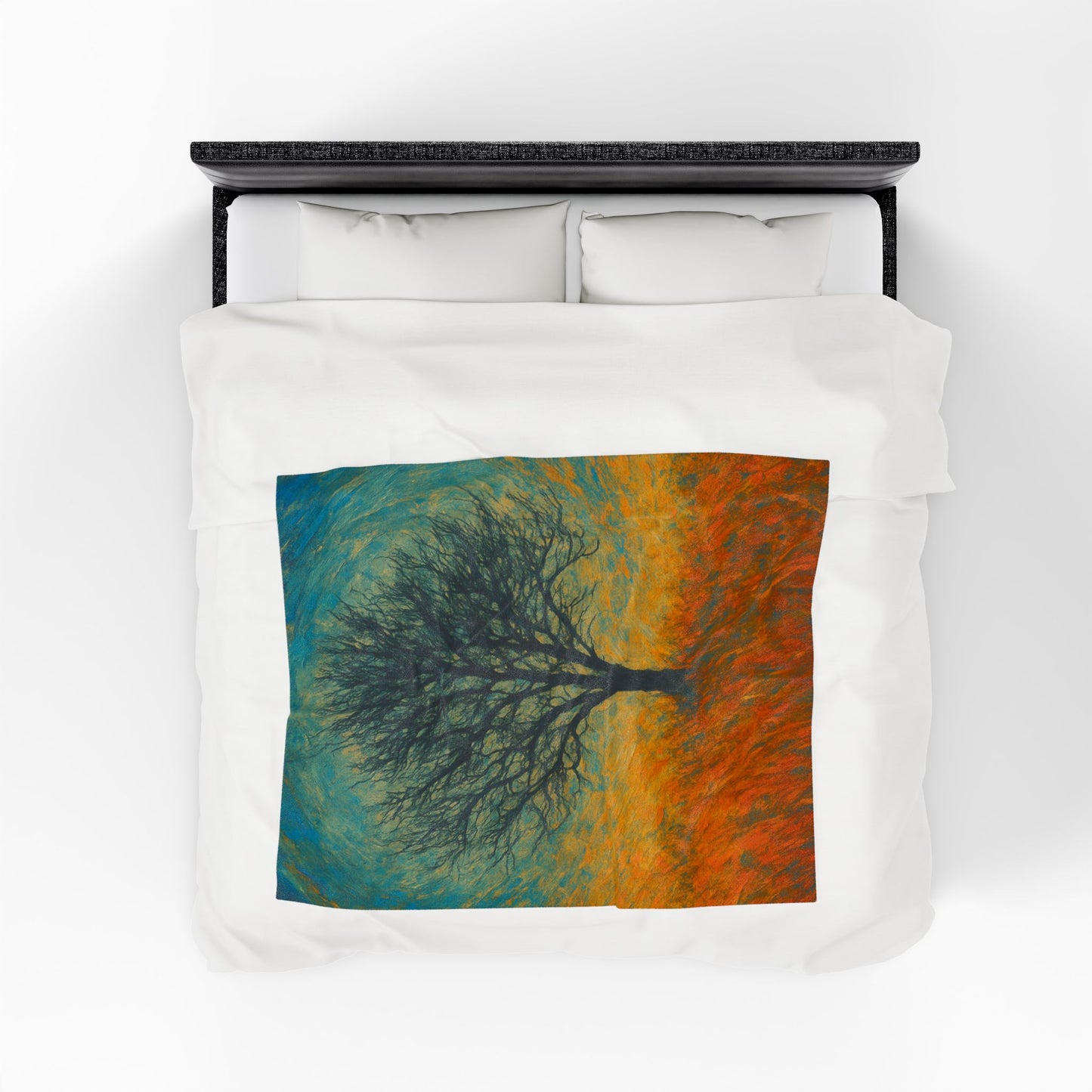 Cozy Velveteen Plush Blanket with Serene Tree Design | Comfortable Home Decor, Gift for Nature Lovers, Cozy Nights, Warmth&Style - TRV
