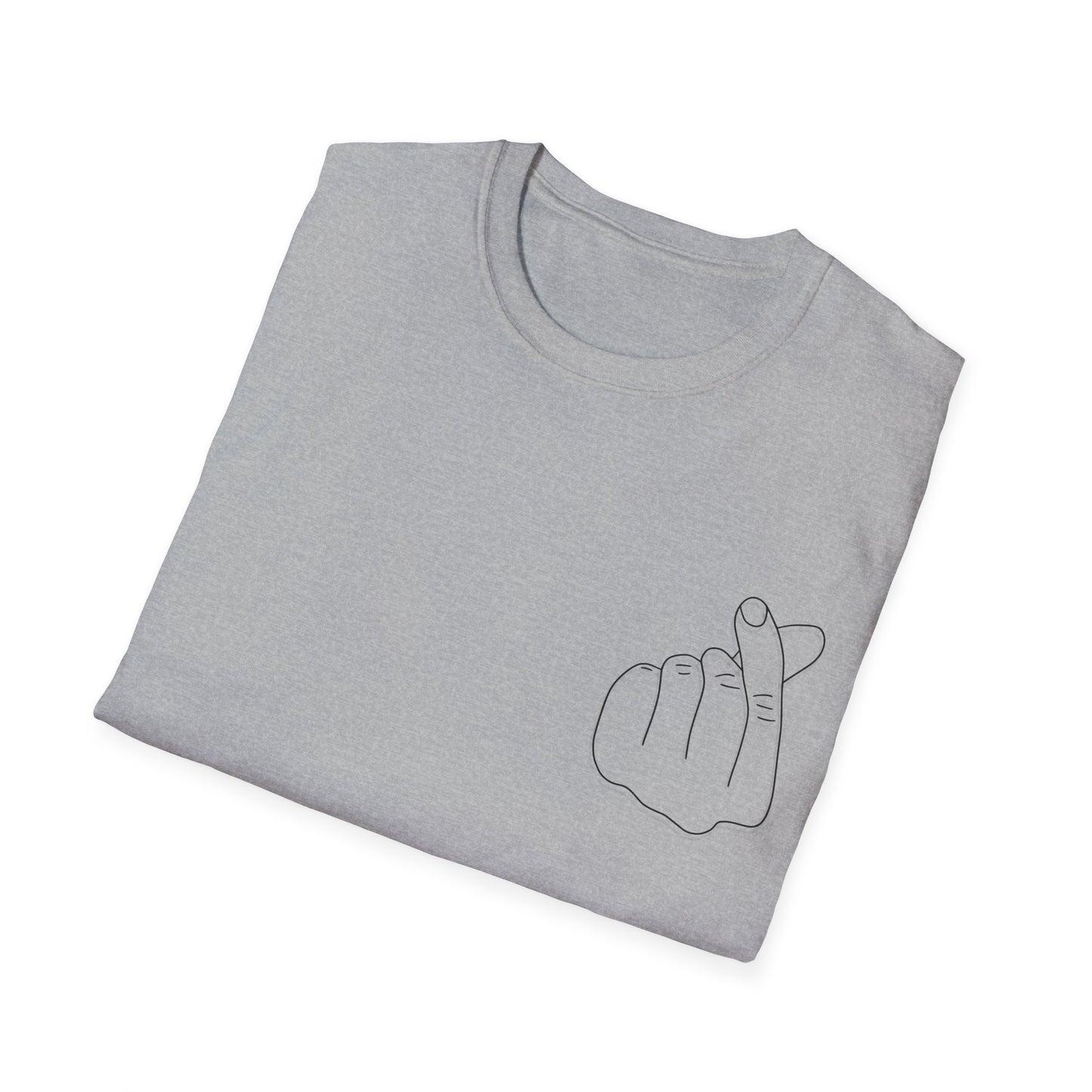 Trendy Unisex Softstyle T-Shirt with Love Hand Gesture Design