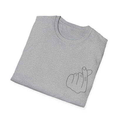Trendy Unisex Softstyle T-Shirt with Love Hand Gesture Design