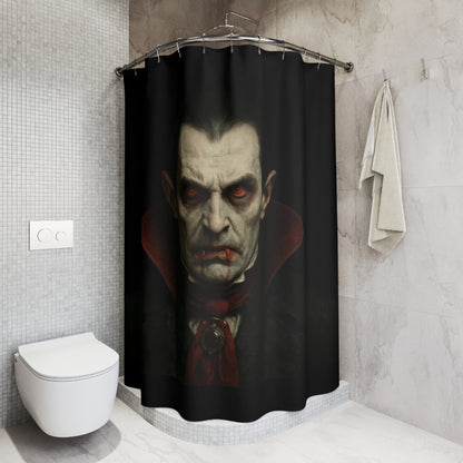 Vampire Portrait Shower Curtain — Gothic Horror Bathroom Decor