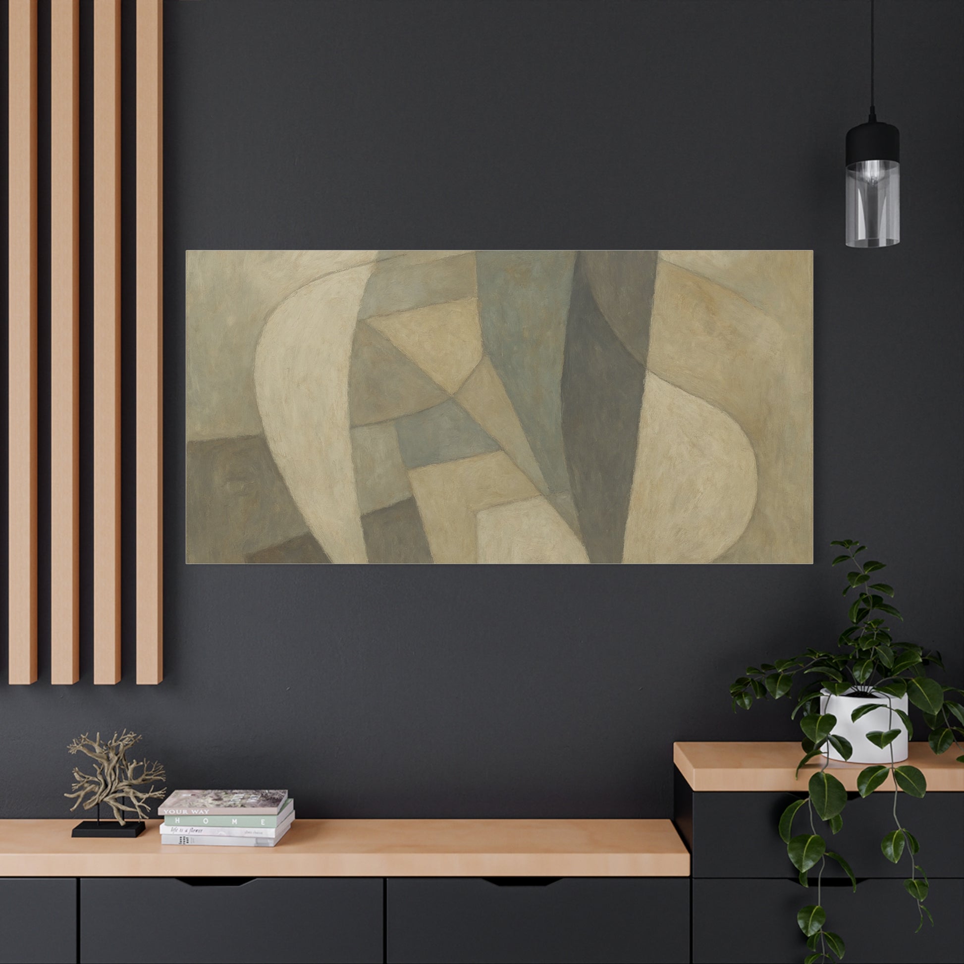 Abstract Neutral Geometric Shapes Matte Canvas - TRV