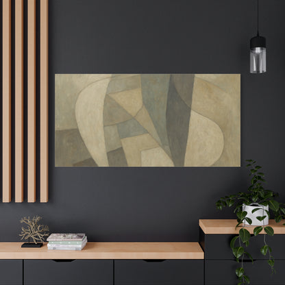 Abstract Neutral Geometric Shapes Matte Canvas - TRV