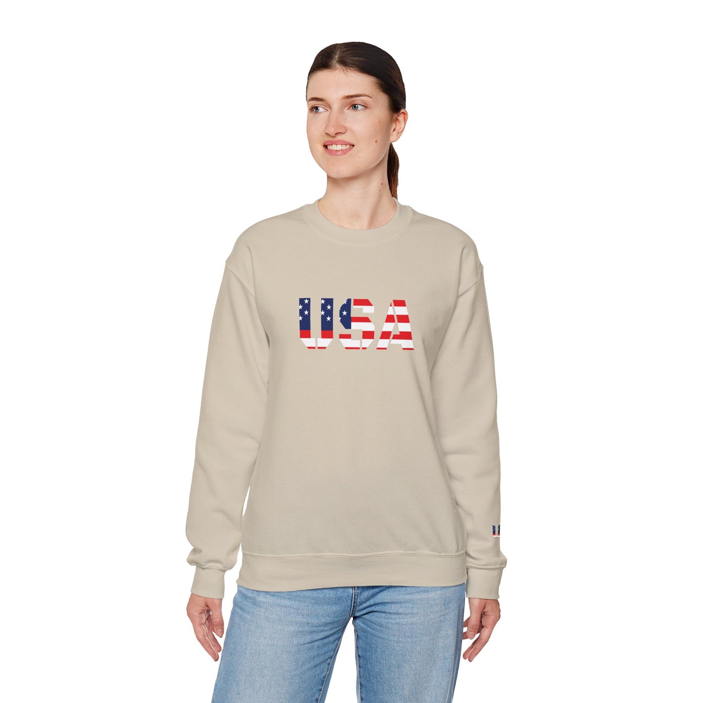USA Flag Unisex Crewneck Sweatshirt, Cozy Apparel, Casual Wear, Independence Day Gift, Americana Style