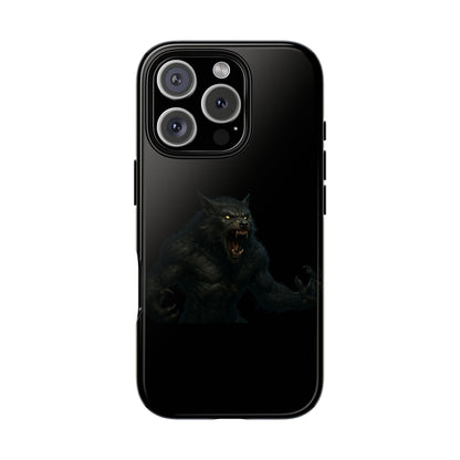 Werewolf Phone Case, Tough Cases, Black Panther Design, Gift for Animal Lovers, Phone Accessories, Fierce Phone Protection - TRV