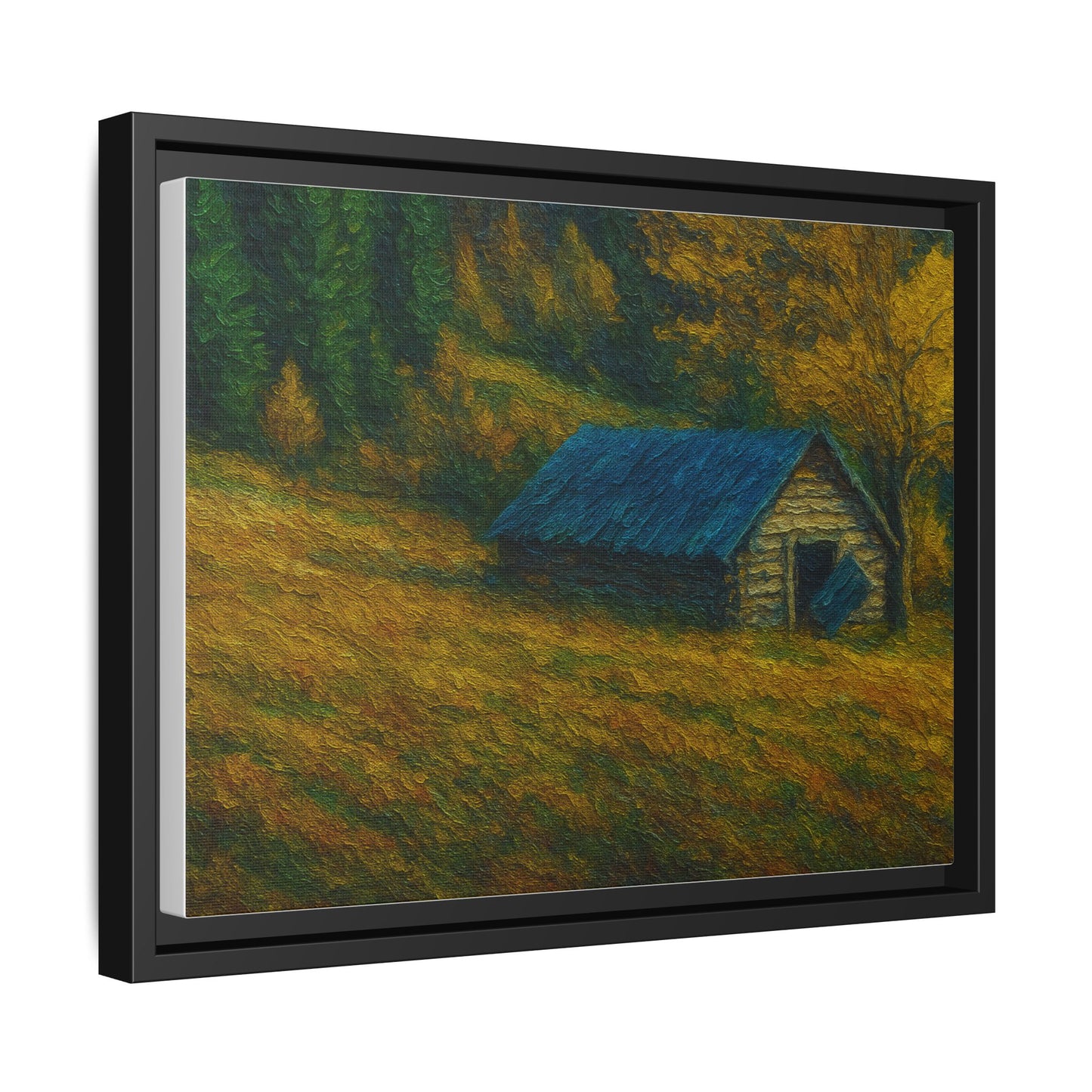 Framed Matte Canvas Print, Rustic Artwork, Farmhouse Decor, Nature Wall Art, Gift for Home, Autumn Decor, Landscape Painting