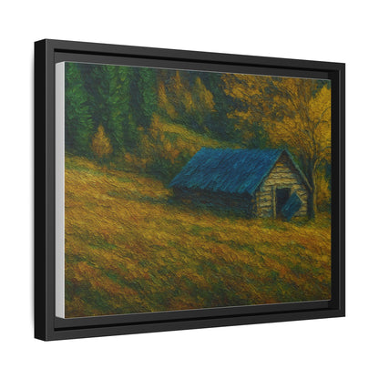 Framed Matte Canvas Print, Rustic Artwork, Farmhouse Decor, Nature Wall Art, Gift for Home, Autumn Decor, Landscape Painting
