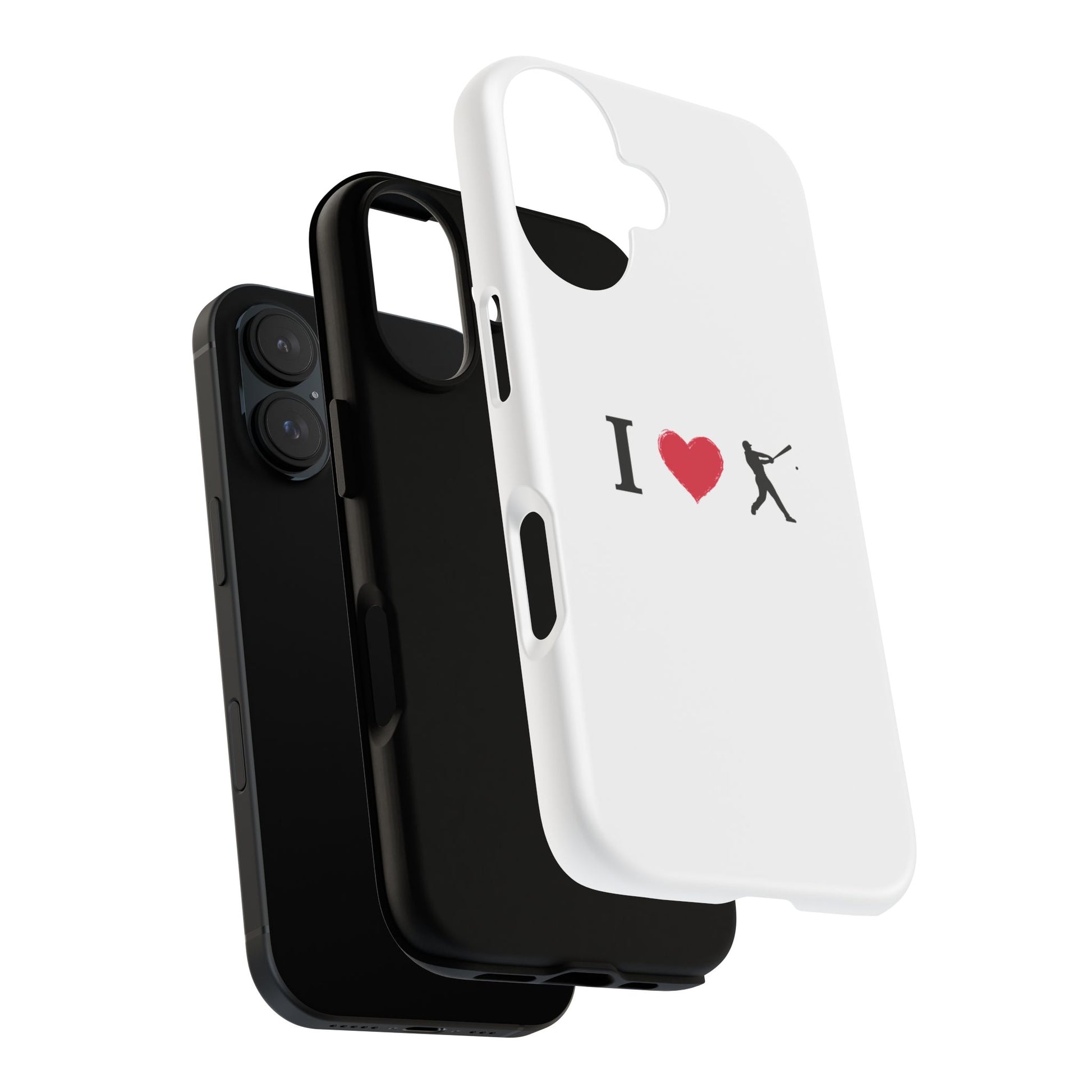 Baseball Love Phone Case, Tough Cases for Sports Lovers, i Heart Baseball Protection, Gift for Players, Cute Sports Case - TRV